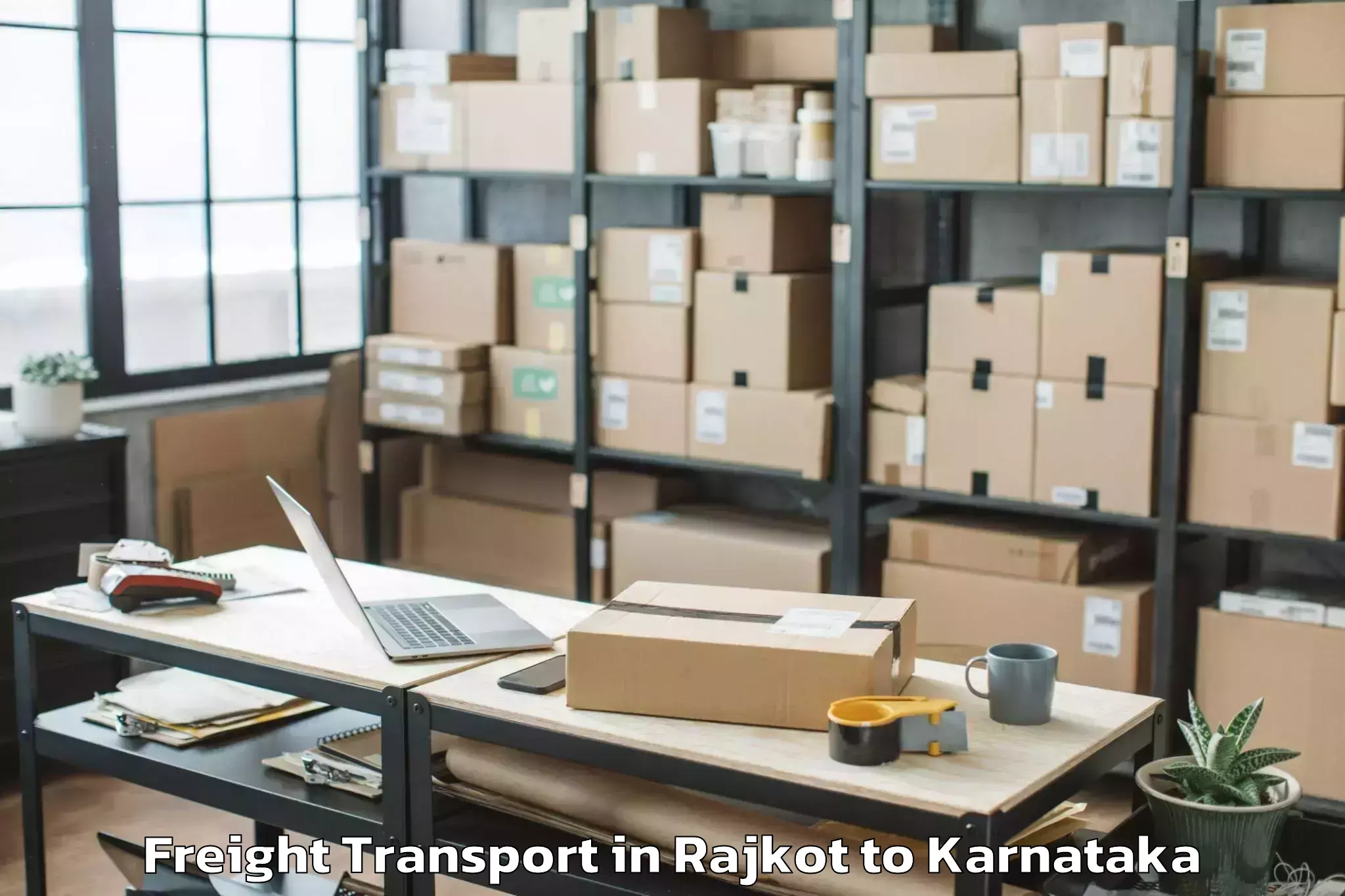 Top Rajkot to Aland Kalaburagi Freight Transport Available